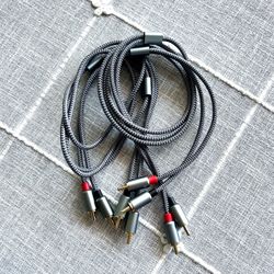 Two (2) RCA Cable, Goalfish 2RCA Male to 2RCA Male Braided Stereo Audio Cables【