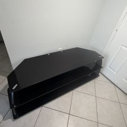 Black Tempered Glass TV Stand
