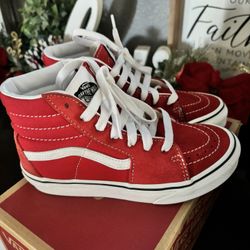 Boys Red Vans Size 1Y