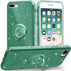  Compatible with iPhone 7 Plus case for Women Girls,iPhone 8 Plus case with Ring Stand,Slim Fit Cute Sparkle Diamond case for iPhone 7 Plus/iPhone 8 P