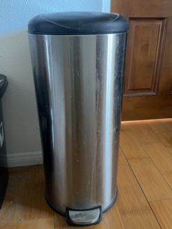 Stainless Steel Slim Step Trash Can – 24" Tall