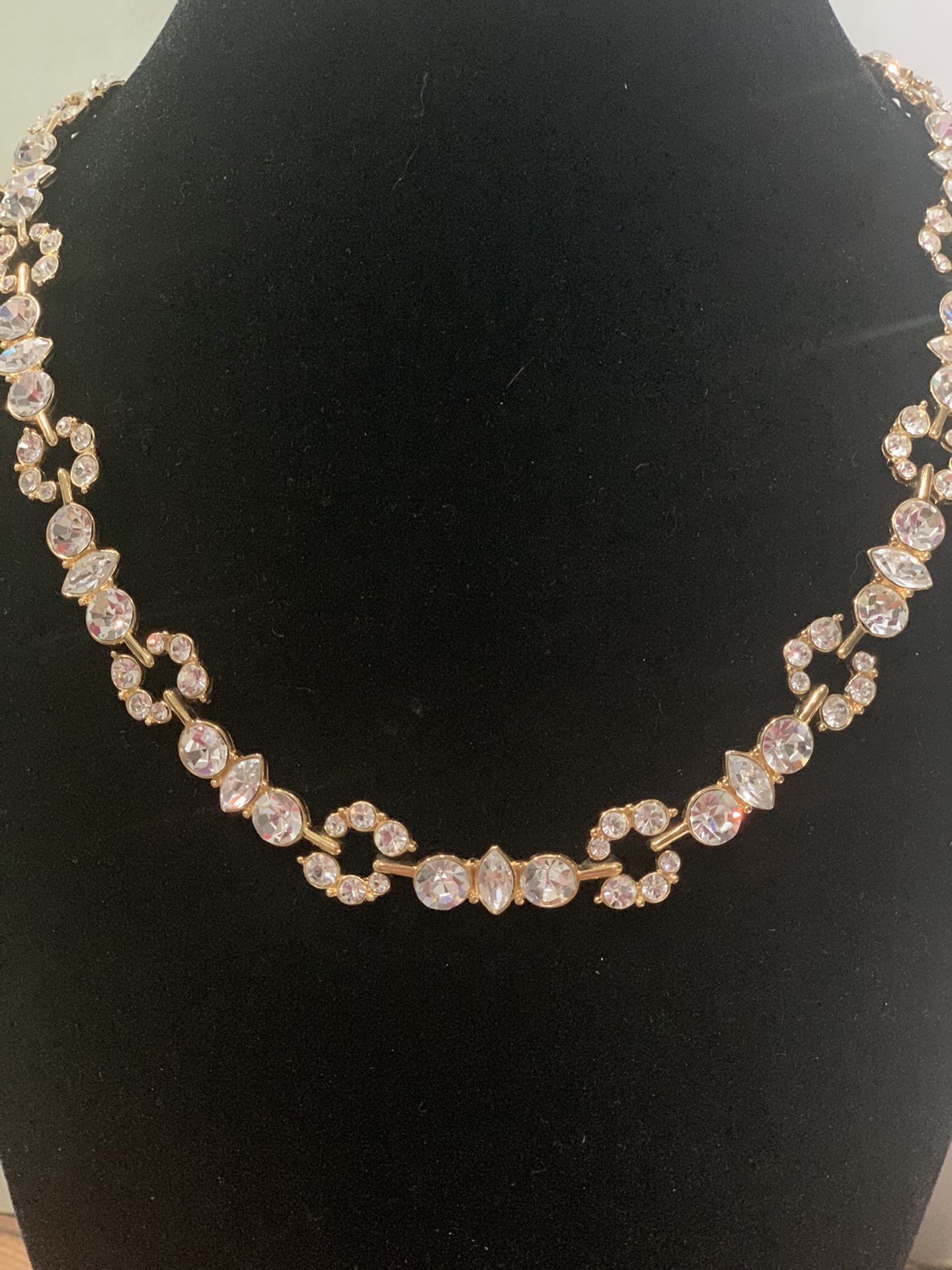 Monet Signed Crystal Necklace 