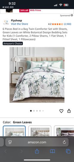 Flysheep Twin Size Comforter Set With Sheets 