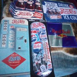 Pepsi Cola Metal Signs Or Red Bull Metal Sign.