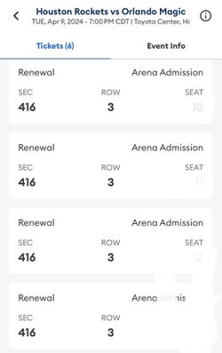 Houston Rockets VS Orlando Magic, Tuesday, April 9