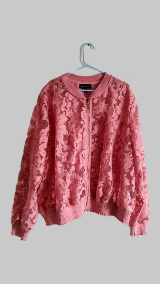 Lane Bryant Pink Lace Jacket