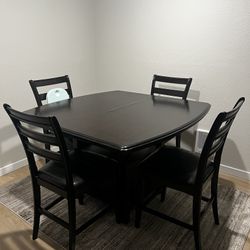 Counter-height Dinning Table Set W/storage + 4 Chairs 