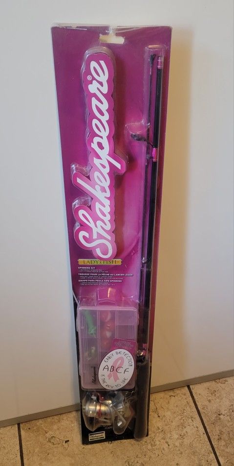 Shakespeare New Pink Lady Fish Spinning Reel and Fishing Rod Reel Kit Medium