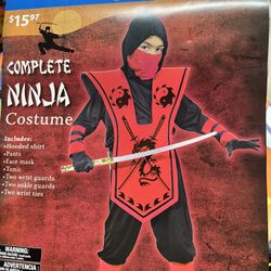 “NEW” COMPLETE NINJA HALLOWEEN COSTUME BOYS XL 14-16