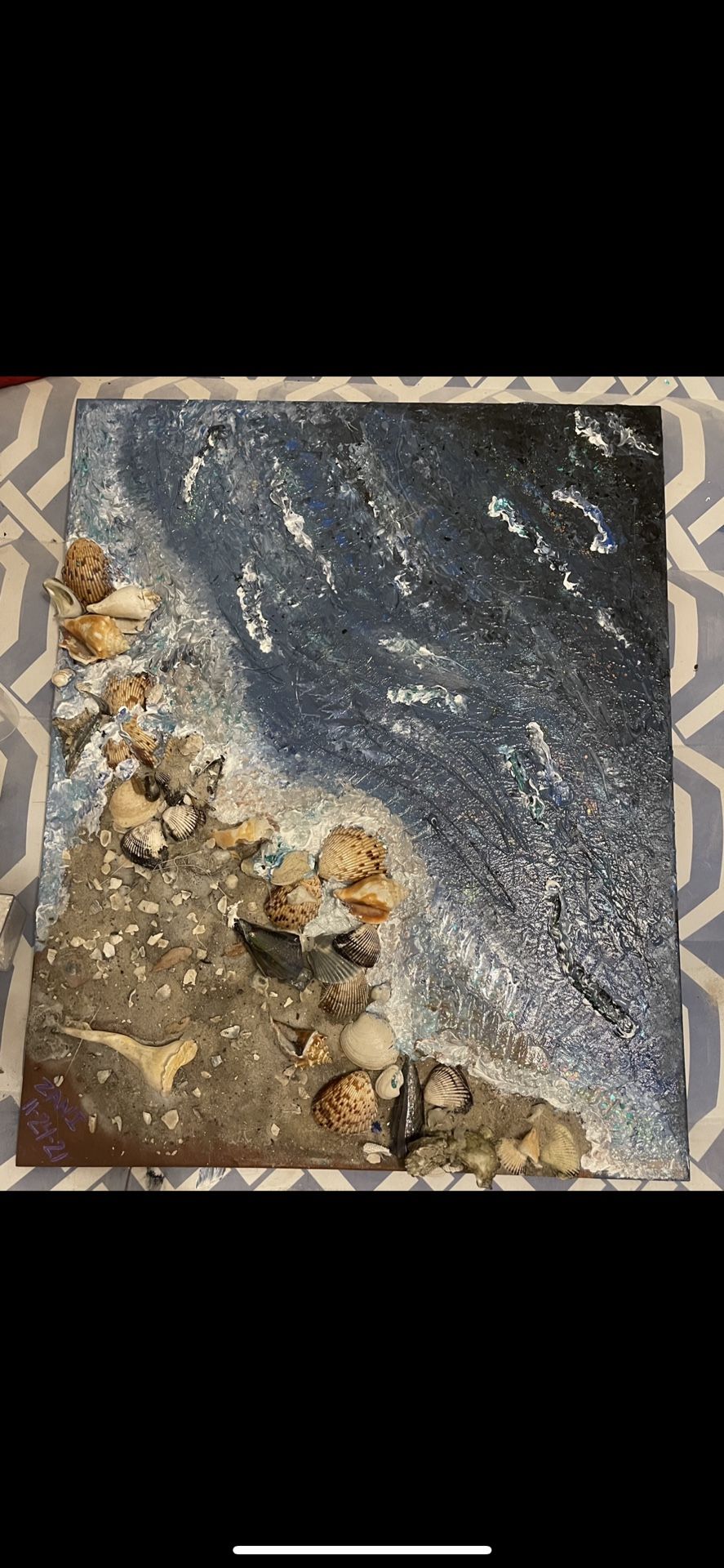 Real Sea Shells 🐚 Canvas 🖼 Painting By Me Zani