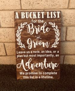Bucket List Wedding Frame