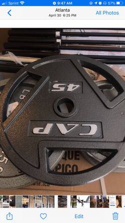 45 lb x2 Olympic Plates, 2 inch’s in diameter
