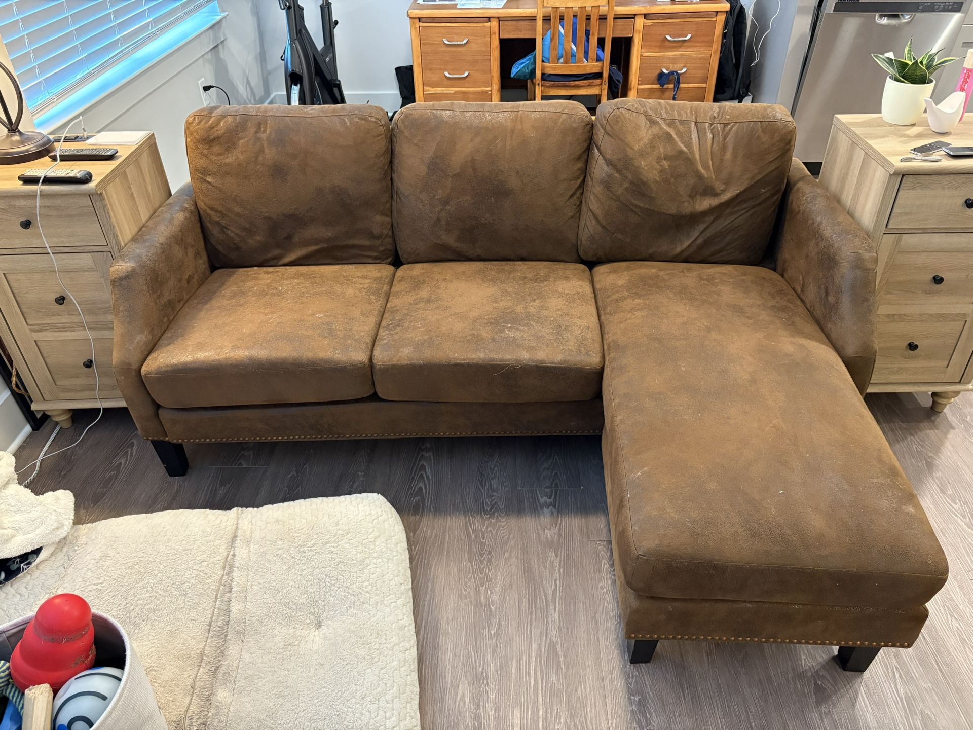 Brown Couch With Chaise