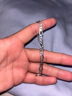 Sterling Silver Diamond Cut Figaro Bracelet