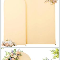 2pack Spandex Champgne Arch Cover 7.2 Ft And 6ft