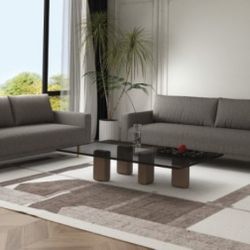 Brand New Grey Modern Style Sofa & Loveseat 