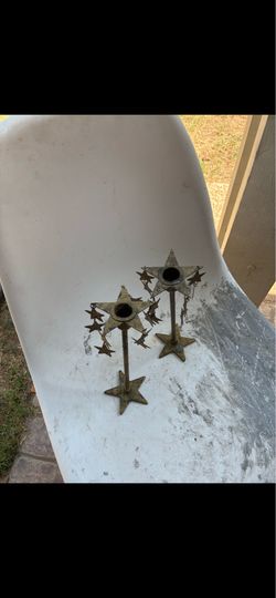 Set candle holders iron metal