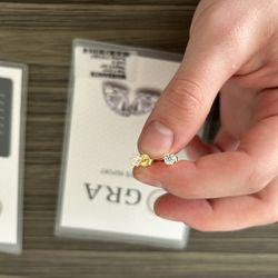 Gold & Diamond Earrings With Authenticity 