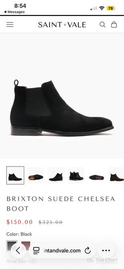 Men’s black suede boots, size 9