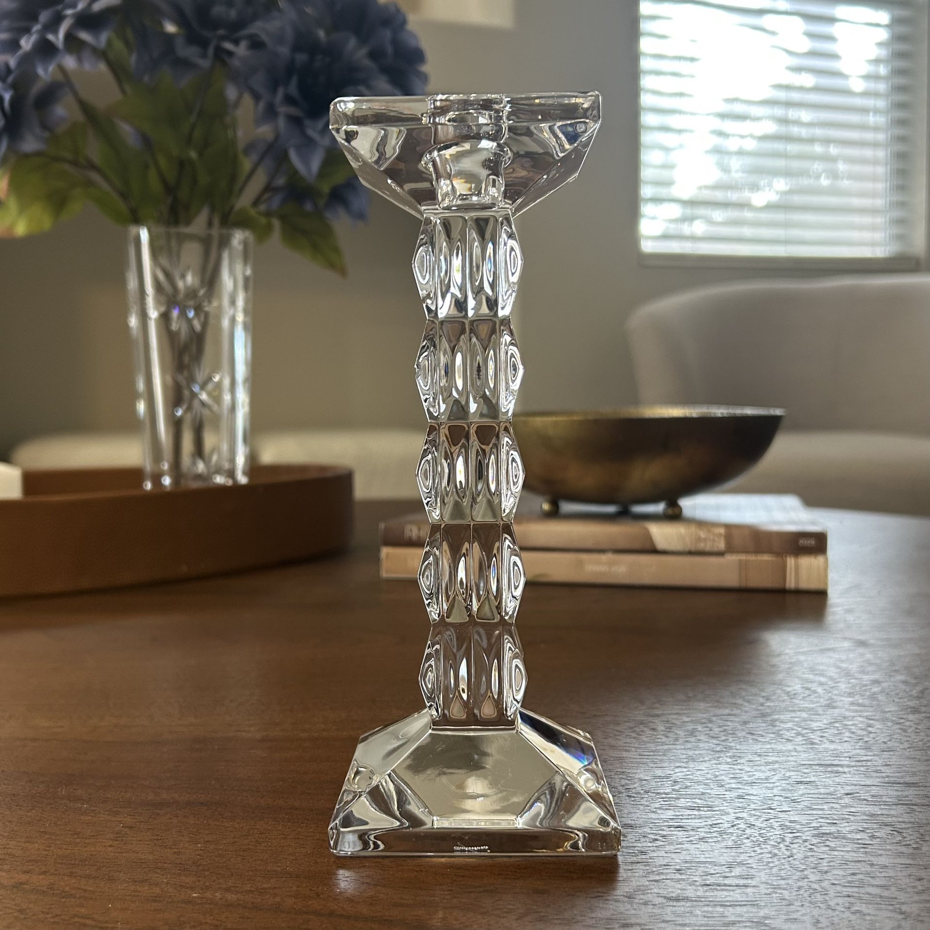 Single Waterford Marquis Crystal 8" Paradox Candle Stick Holder Art Deco style