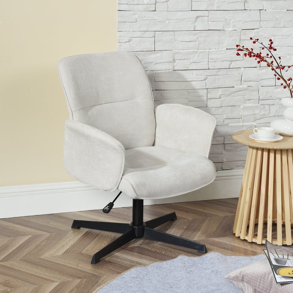 Homy Casa · Thomasina Adjustable Office Chair · Chenille Beige
