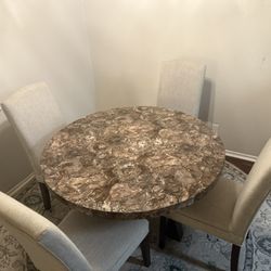 Round Dining table with 4 matching chairs