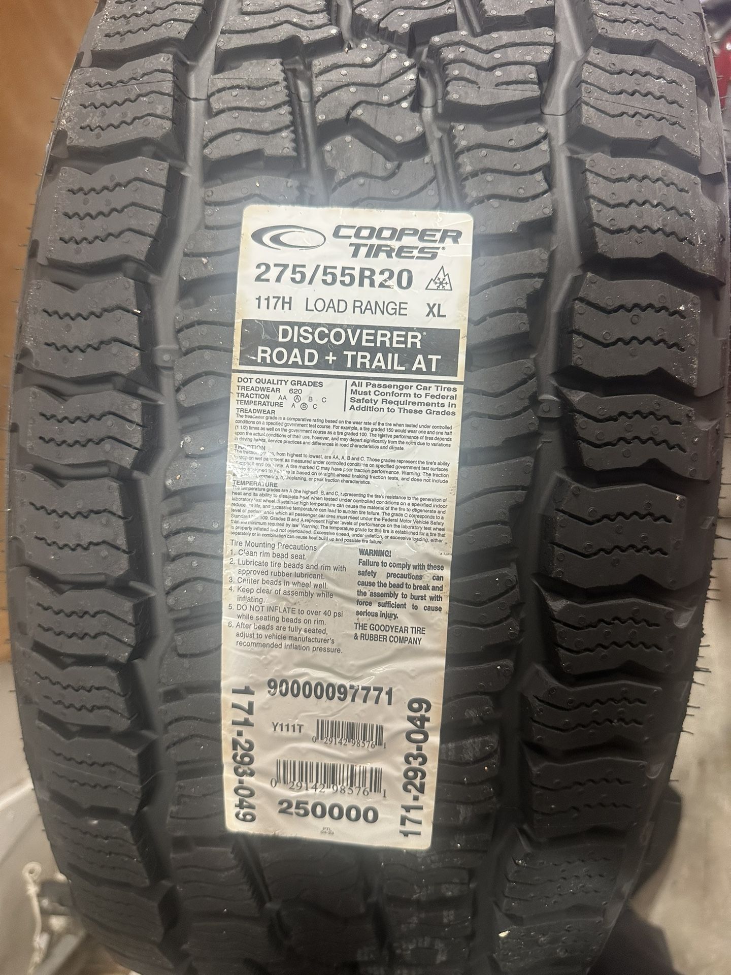 Set Of 4 Cooper At Tires New 275-55-20 Make Offer
