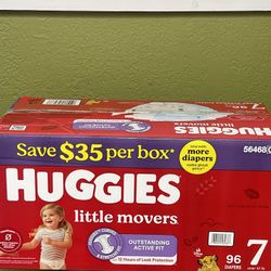 Huggies Little Movers diapers, size 7, 
