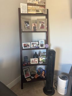 Dark Brown Ladder Bookshelf