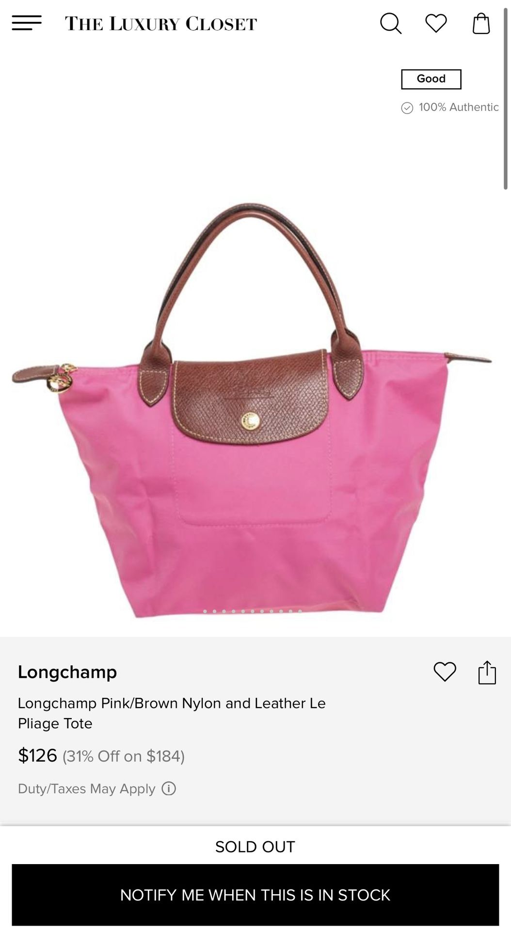 Long Champ Pink And Brown Tote Bag 