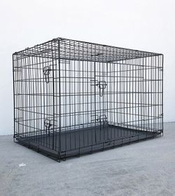 (Brand New) $75 XL 48-Inch Dog Crate Kennel Pet Cage With Plastic Tray, Size 48x29x32 Inches