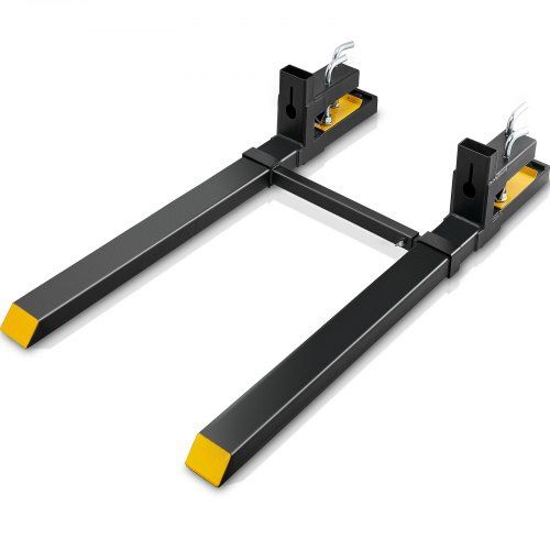 VEVOR Pallet Forks, 4000 lbs Clamp on Pallet Forks, 60" Total Length Heavy Duty Pallet Forks with Adjustable Stabilizer Bar