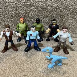 Imaginext Jurassic Park World lot of 7 Blue Raptor dinosaur Owen