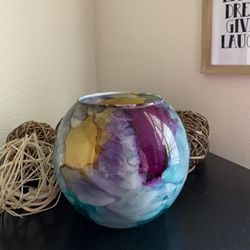 Colorful Marble Vase/Candle Holder 