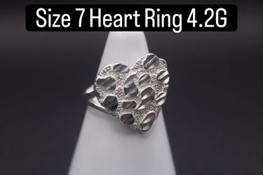 Size 7 heart 925 silver ring