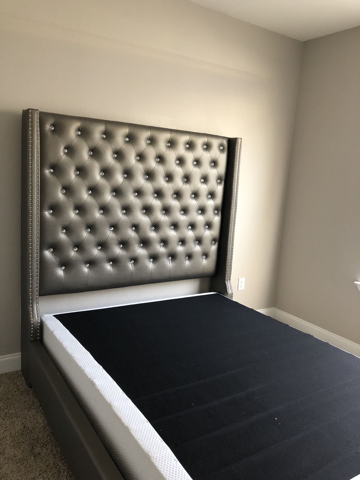 Upholstered Grey Bed Frame 