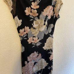 Black With Flowers Maxi Dress 
