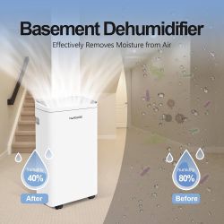 0841 Dehumidifier 30 Pint 1500 Sq Ft, Dehumidifiers For Home, Dehumidifier With Drainage Hose In Basement Bathroom And Bedroom, Intelligent Humidity C
