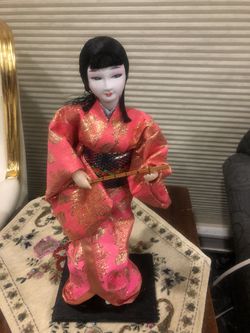 Geisha girl japan doll red dress brand new not used $25