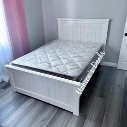 Full Solid Wood Bed With Mattress $460