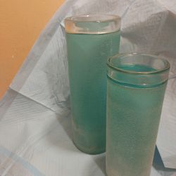 2 VASES TURQUOISE