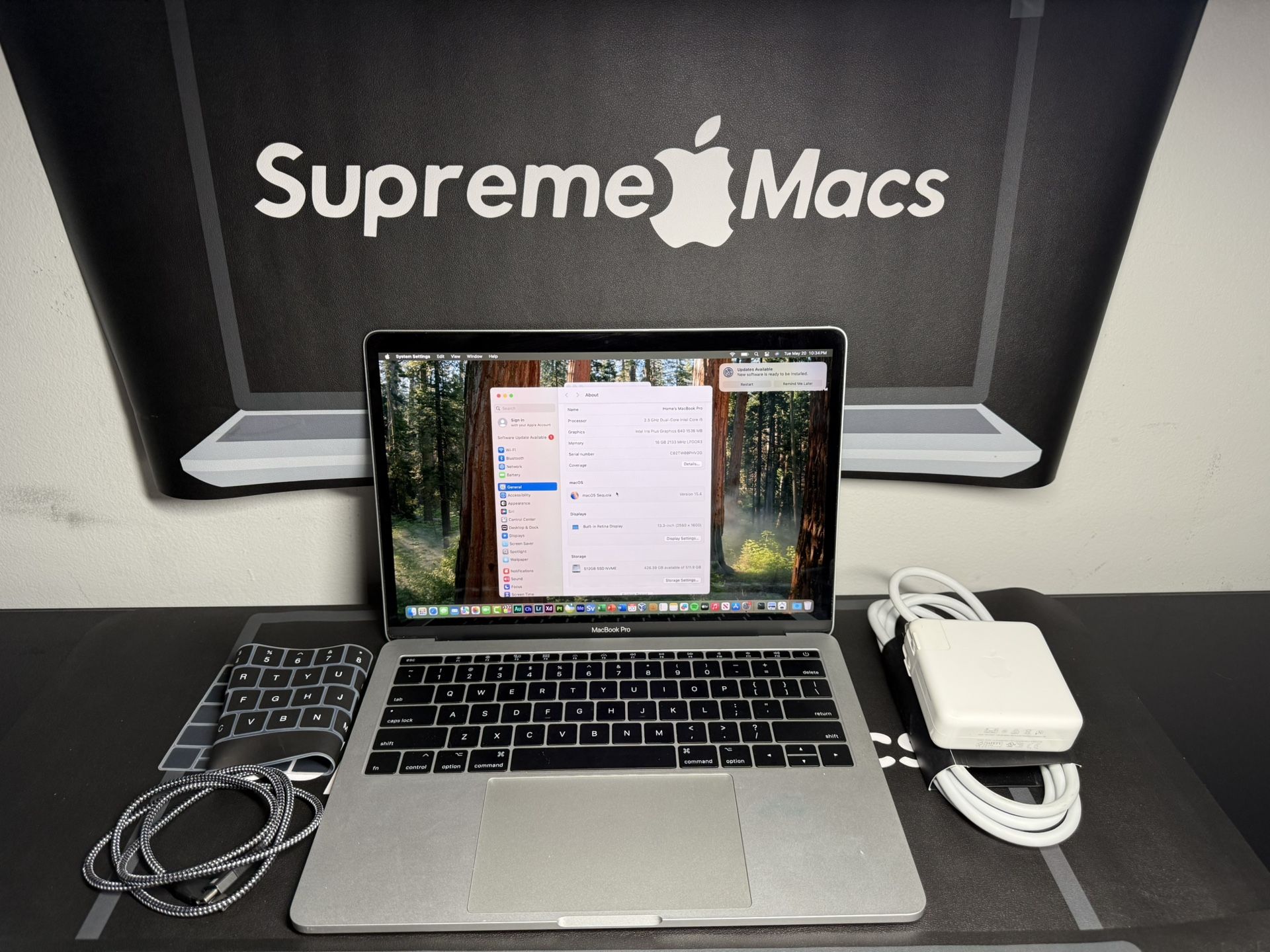 2017 Apple MacBook Pro 13” 16gb ram/512gb ssd nvme macos sequioa 2024