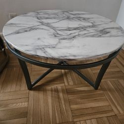 Marble Like Coffee Table.  36" In Diameter 