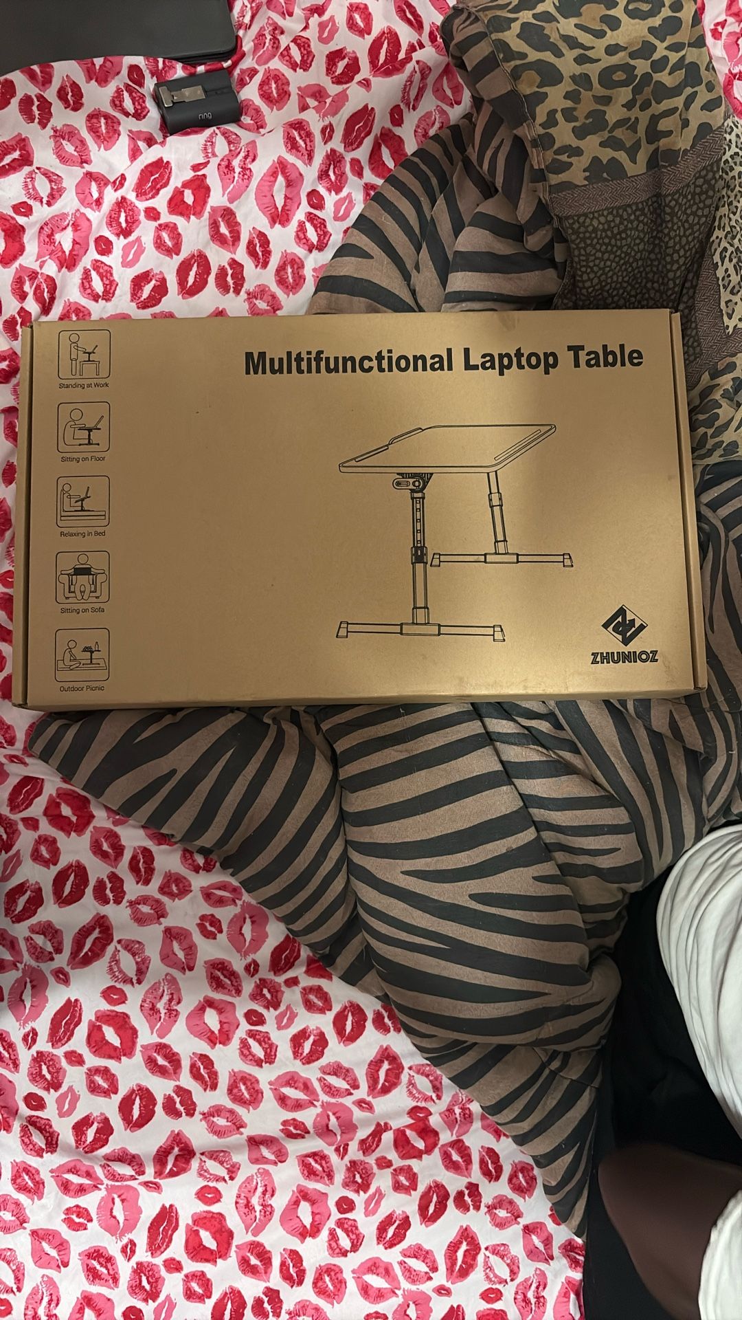 Laptop Bed Tray Table, Nearpow (Larger Size) Adjustable Laptop Bed Stand, Portable Standing Table with Foldable Legs, Foldable Lap Tablet Table for So
