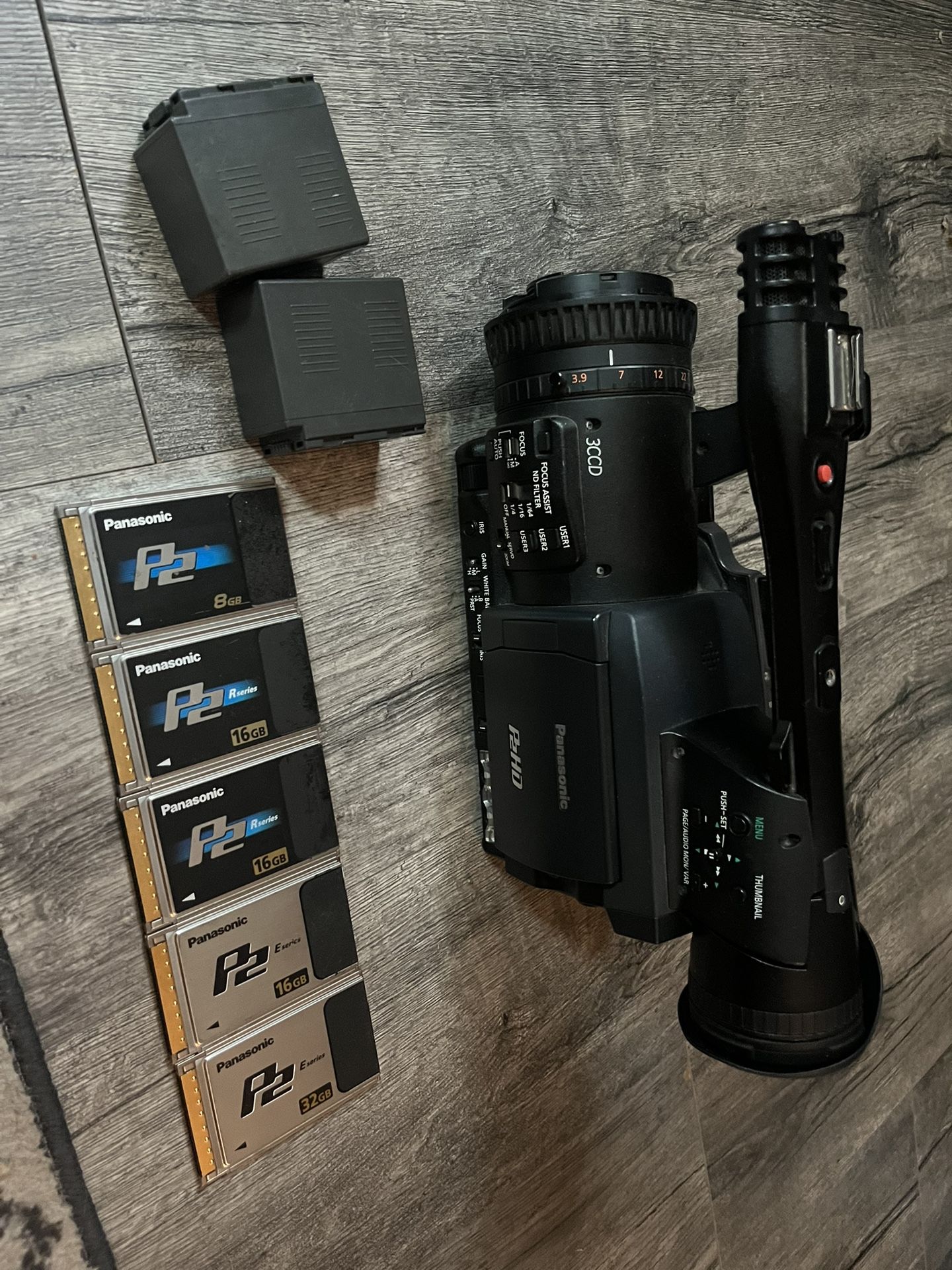 Panasonic HPX170P with (2) batteries and (5) P2 cards