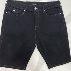True Religion Black Denim Shorts