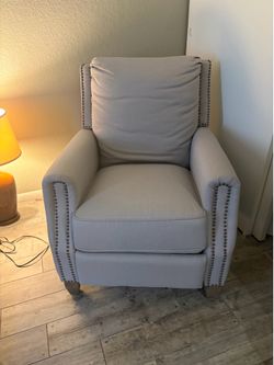 Nailhead Trim Fabric Recliner Chair