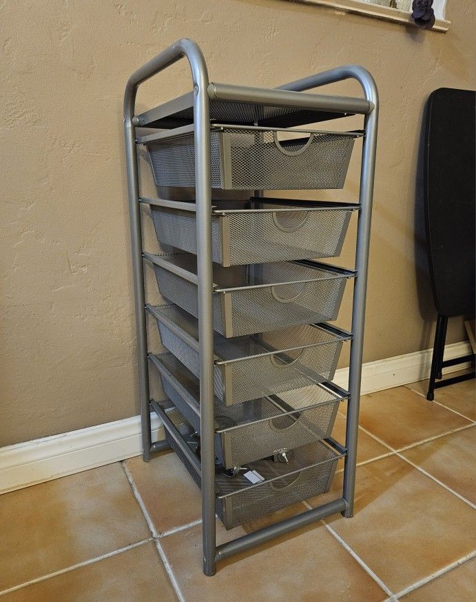 Metal Rolling Utility Storage Drawers 34"