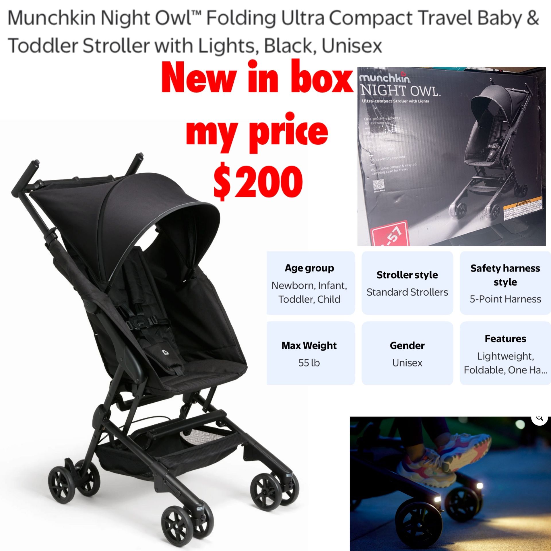 New sealed in box Munchkin® Night Owl™ Lightweight Travel