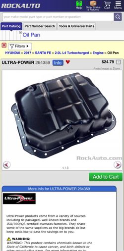 Ultra-Power Engine Oil Pan Hyundai Santa Fe